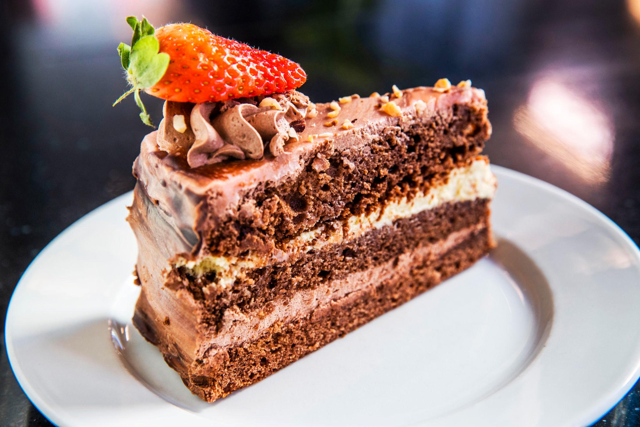 GOD: Sjokoladekaken på Kaffistova falt i smak hos restaurantanmelderen. Foto: Frode Hansen/VG
