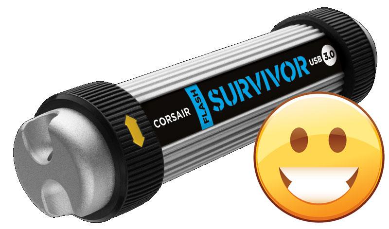 Corsair Flash Survivor USB 3.0. Pris: 280 kroner for 8 GB, 340 kroner for 16 GB