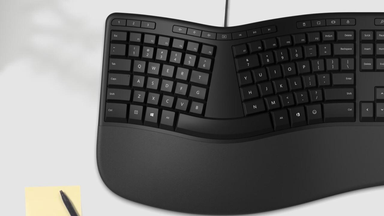 Microsofts ergonomiske tastaturer finner vi for eksempel på mange kontorer.