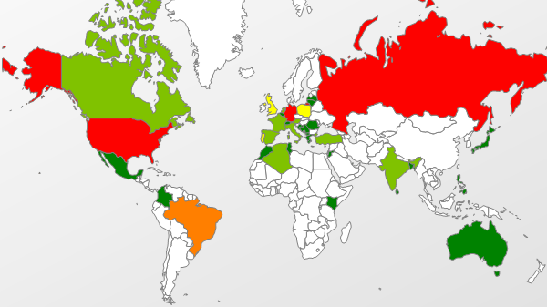 Angrep etter hullet i Java pågikk over hele verden, kartet viser kun de første dagene med aktivitet.Foto: Kaspersky Labs