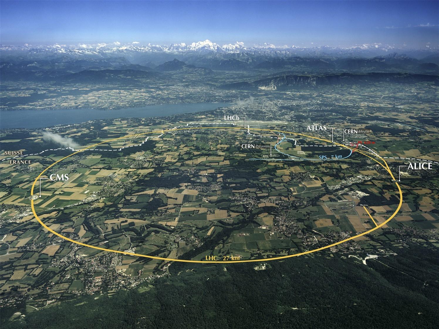 LHC er en massiv maskin. Den krysser grensen mellom to land fire ganger. Foto: Maximilien Brice/CERN