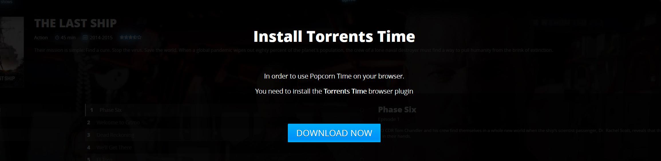 Nettleserutvidelsen Torrents Time baker inn en kombinert Torrent-klient og filmavspiller i nettleseren din. Du merker ikke stort til hvordan dette fungerer selv, foruten at du blir guidet gjennom oppsettet.