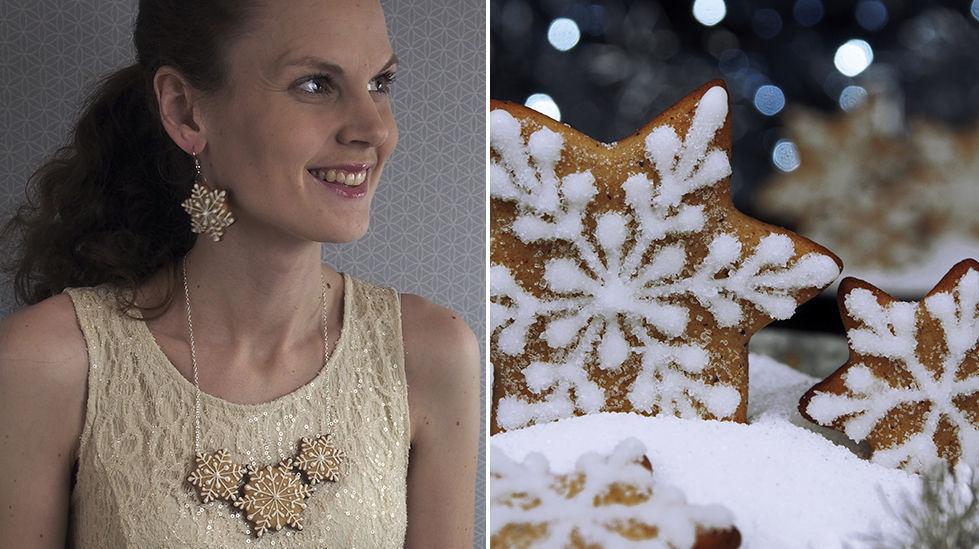 PYNTE PEPPERKAKER: Marit Hovland er grafisk designer, og står bak de lekre pepperkakene til høyre. Foto: Marit Hovland/Borrow my eyes