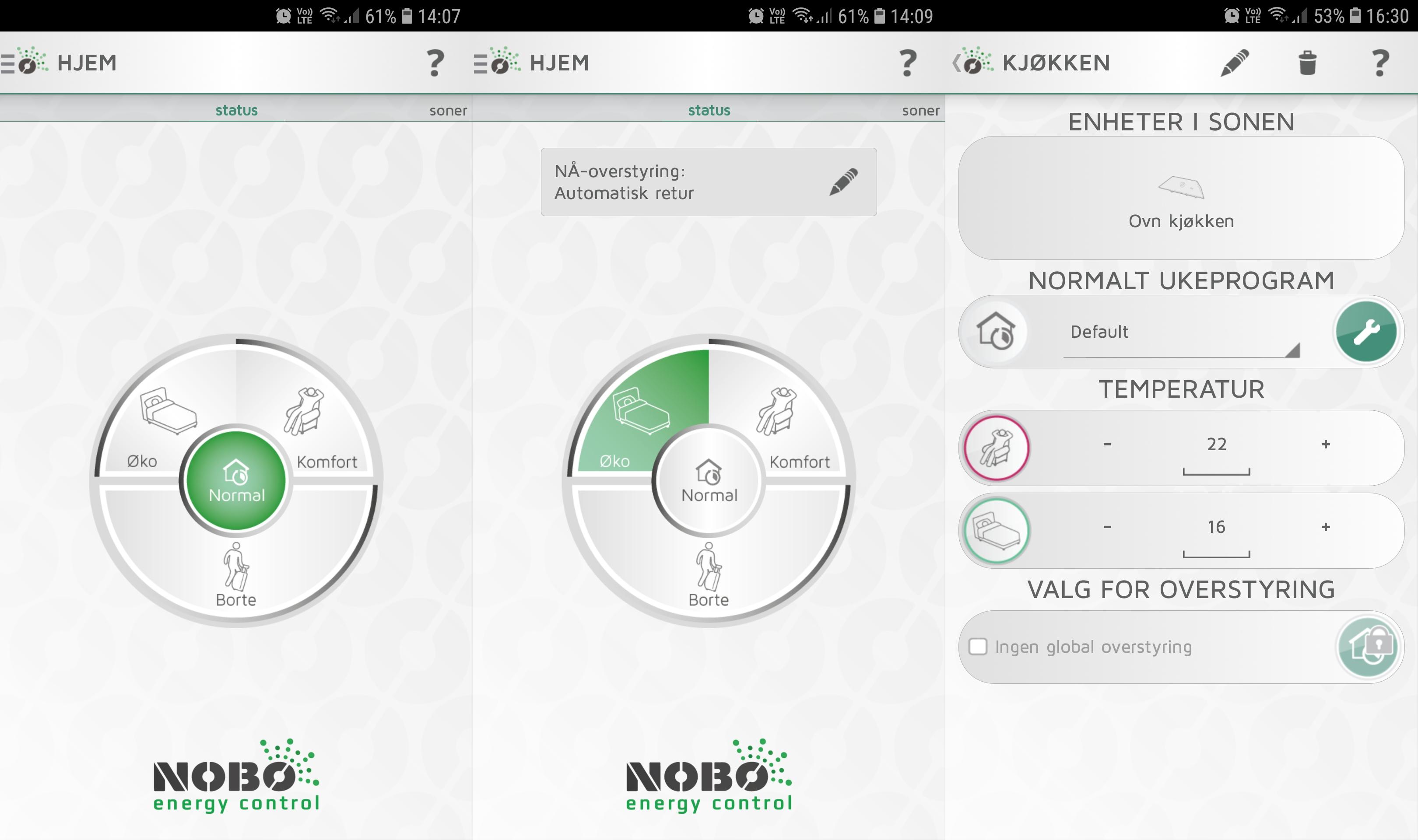 Nobø-appen er visuelt sett veldig oversiktlig, og i tillegg brukervennlig.