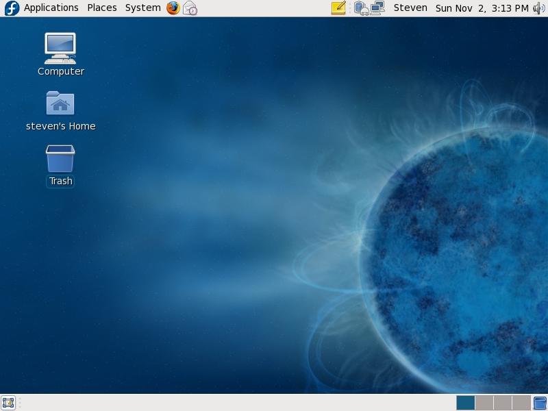 The default desktop in Fedora 10