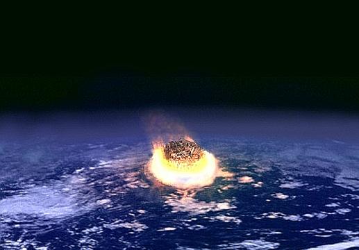 BEGYNNELSEN PÅ SLUTTEN: Meteoren for 65 millioner år siden traff jorden omtrent ved byen Chicxulub i Mexico. Krateret ble funnet først i 1978, og har fått navnet Chicxulubkrateret.Foto: NASA