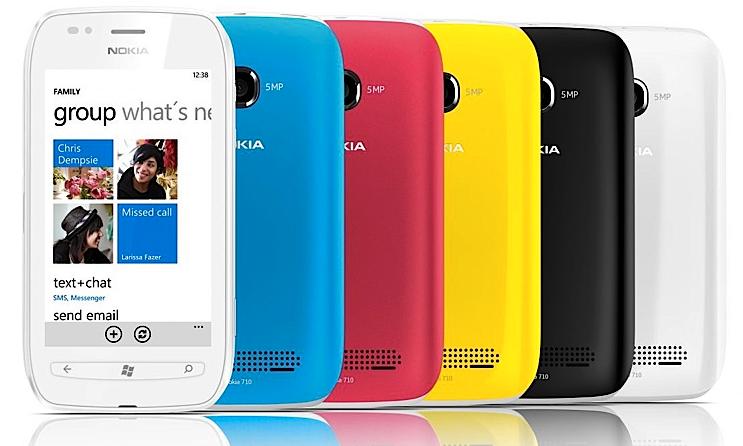 Lumia 710 har nesten samme spesifikasjoner som Lumia 800, og er tilgjengelig i haugevis av farger.