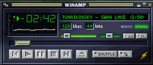 Slik husker nok mange av oss Winamp. Dette er versjon 2, som ble sluppet i 1998.