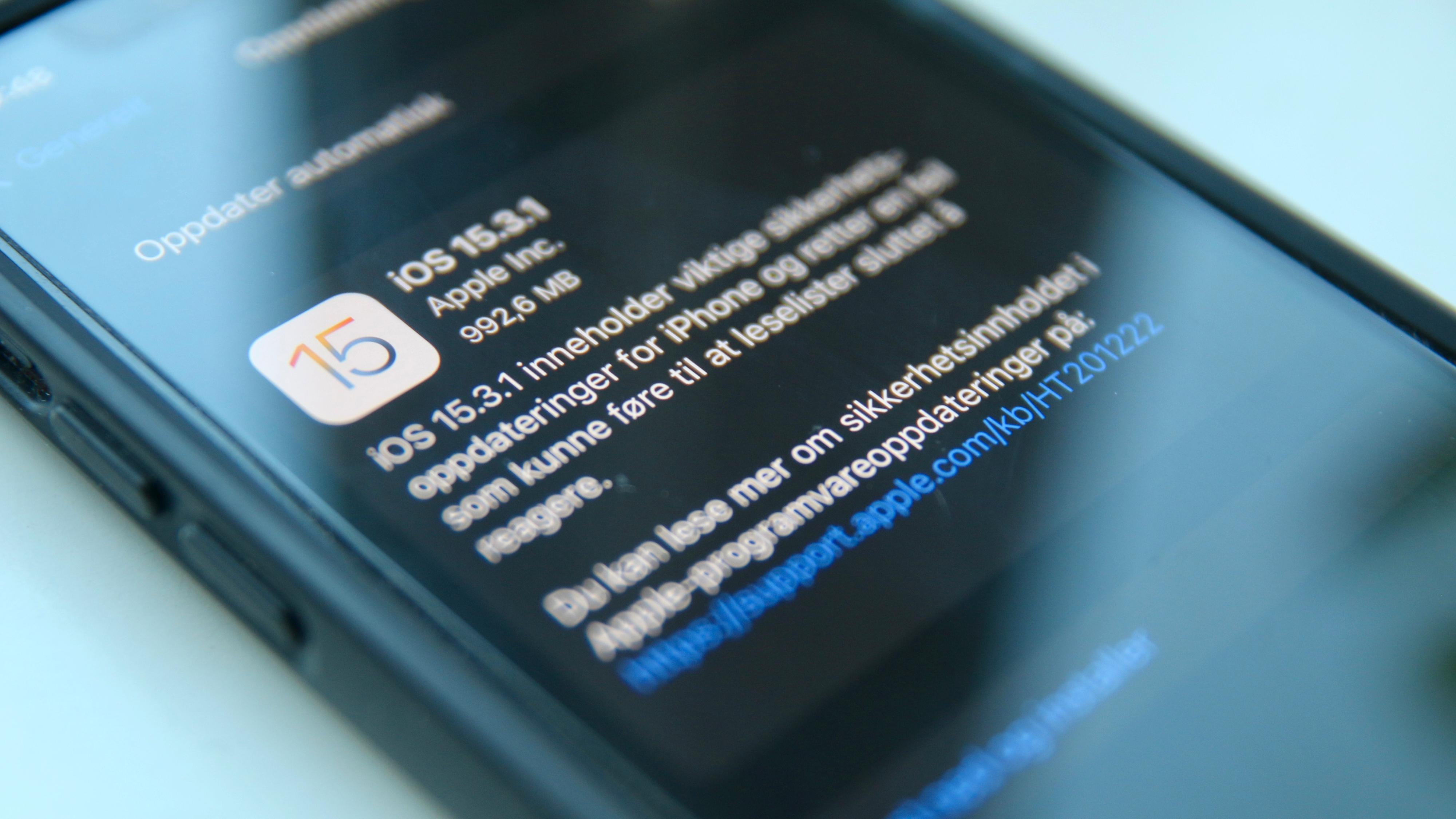 Fikser kritisk hull i ny iOS-oppdatering