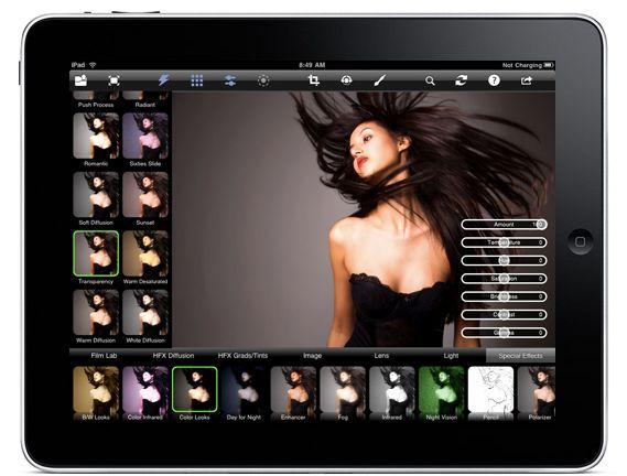 Med Tiffen fx Ultra kan man legge på flere ulike effektfiltre på bildene man har lagret på Ipad-en.