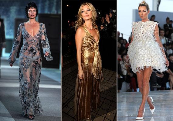 MOTEDRONNING: Etter over 20 år som modell er det lite som tilsier at Kate Moss har mistet x-faktoren, enten det er på catwalken eller på privat fest. Foto: Getty Images