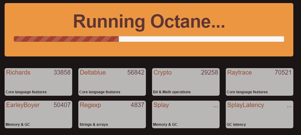 «Octane 2.0» måler JavaScript-ytelse.