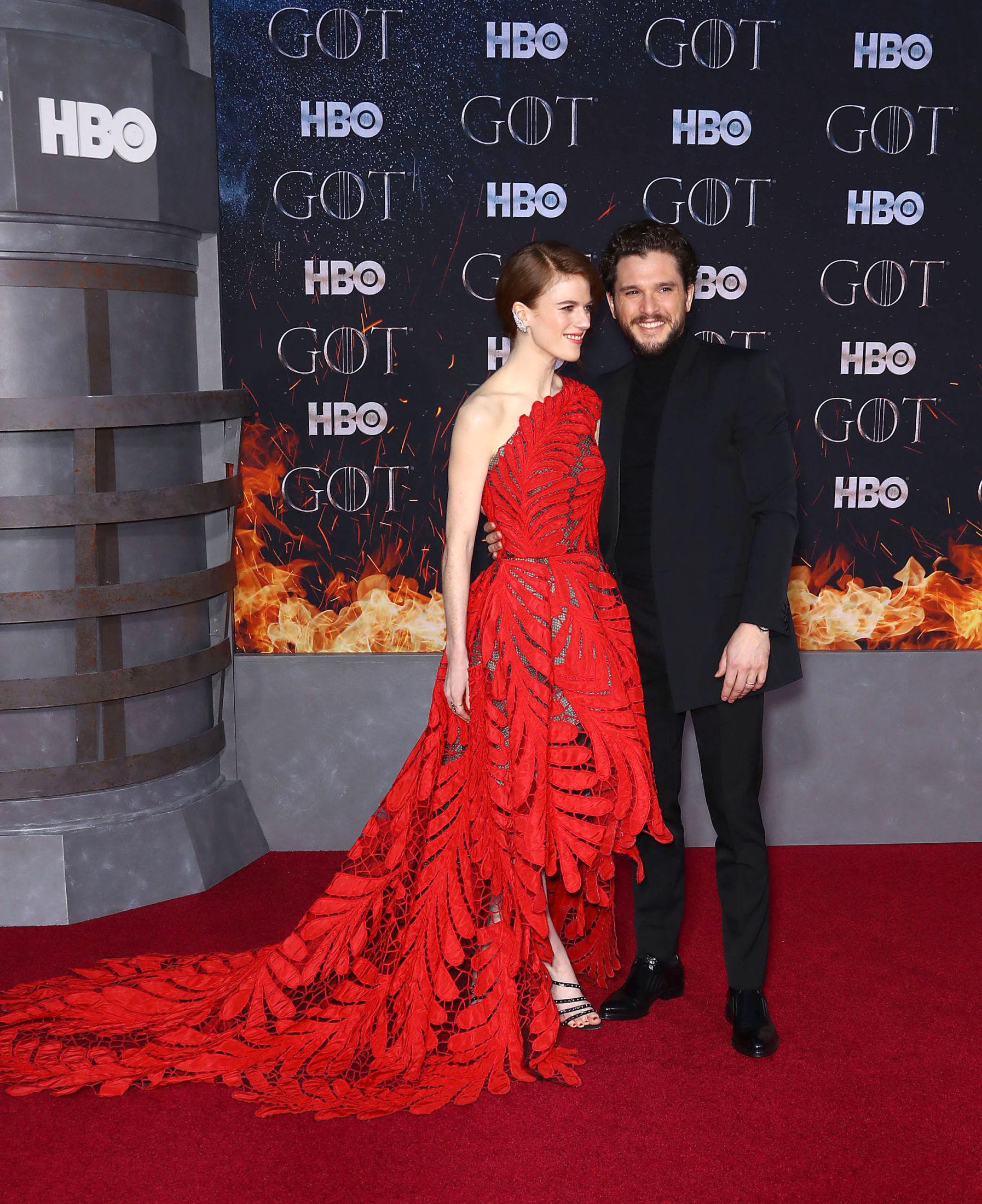 EKTEPAR: Rose Leslie og Kit Harington møttes på settet til Game of Thrones. Foto: Pa Photos