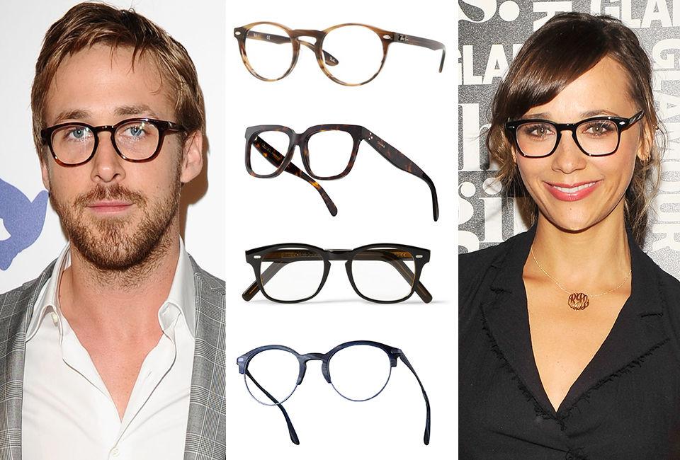 BRILLEFINE: Skuespillerne Ryan Gosling og Rashida Jones har begge sikret seg mørke platsbriller. Foto: Getty Images / All Over Press / Produsentene
