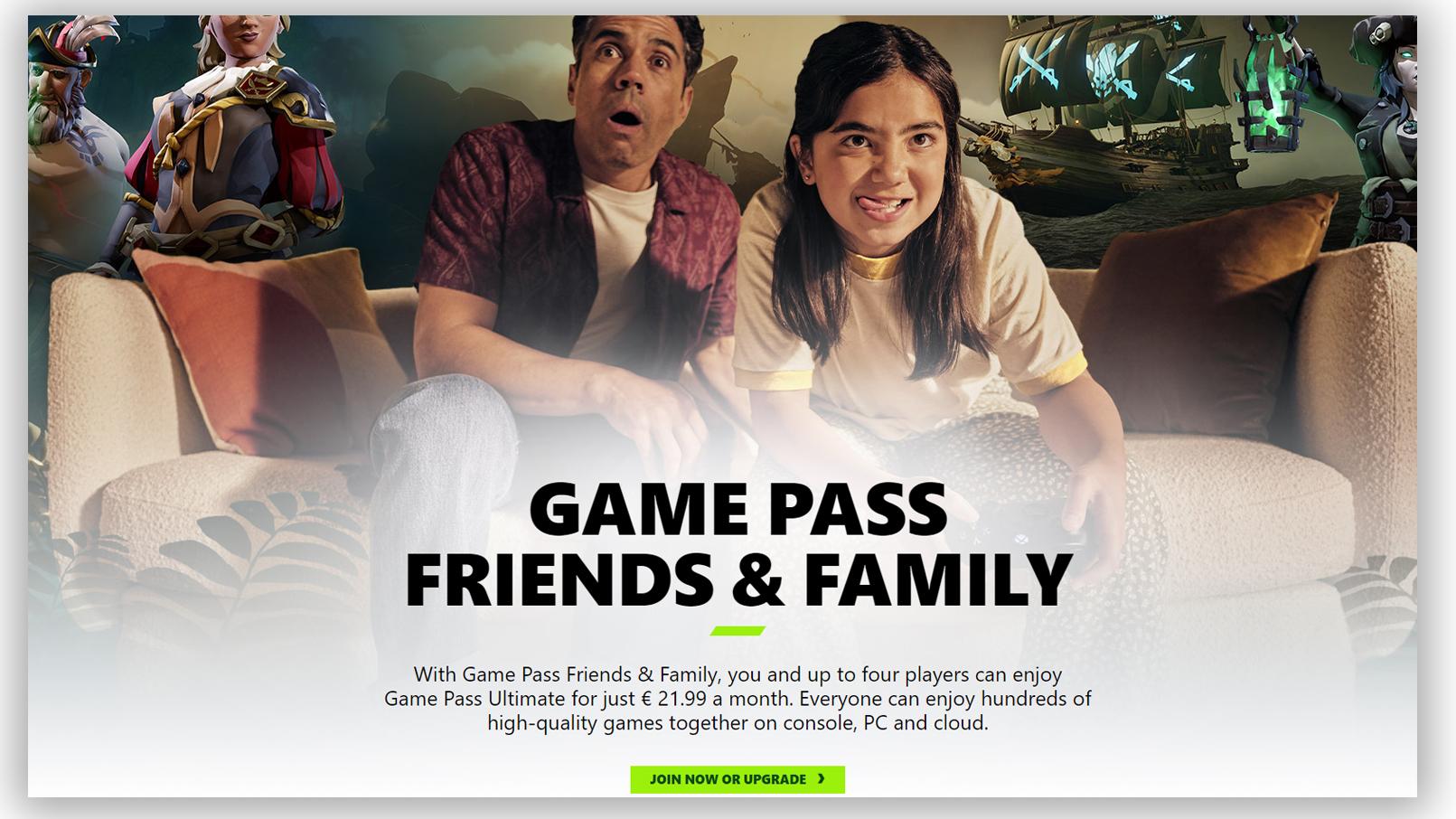 Microsoft bekrefter eget venner og familie-abonnement på Game Pass