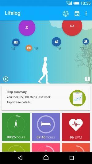 Via Lifelog-appen kan du følge med på aktiviteter, puls og søvn.