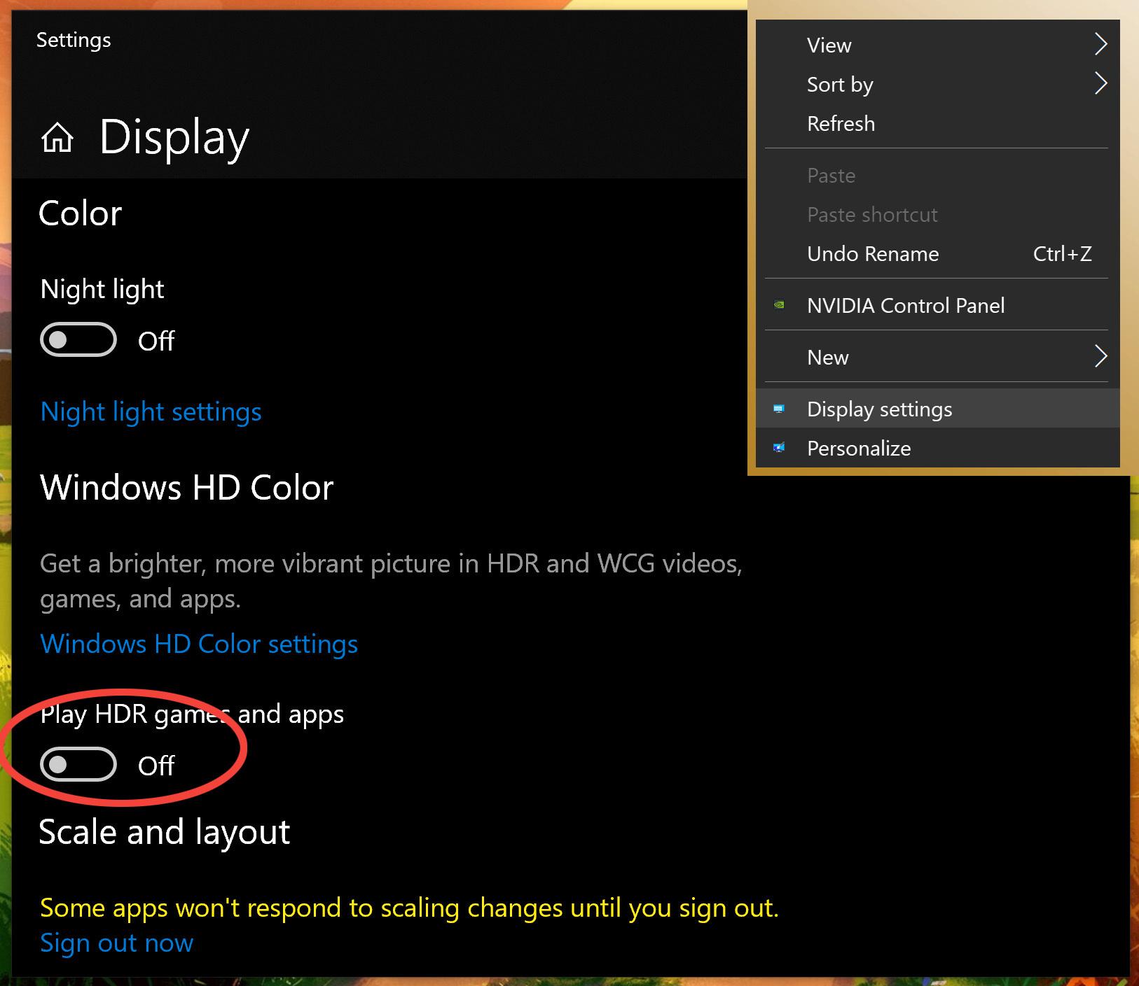 Man må selv skru av og på HDR-funksjonen hvis Windows skal se fornuftig ut når man ikke spiller eller ser film med HDR.