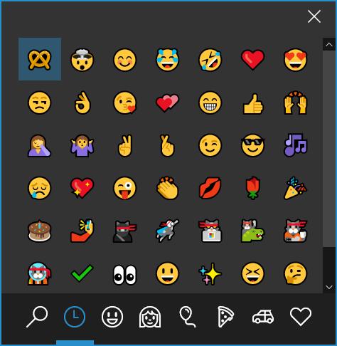 Et nytt emoji-panel med støtte for flere emojier er på plass.