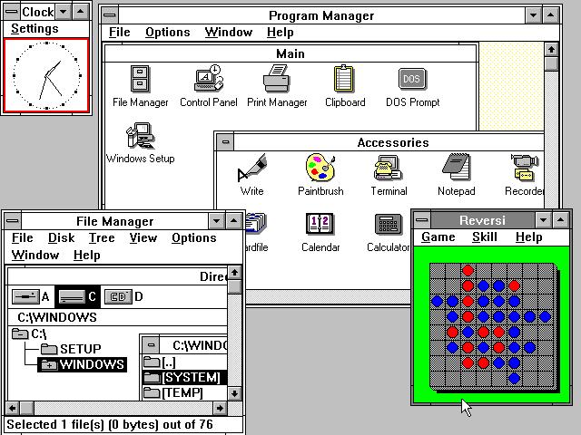 Windows 3.0 hadde mange spennende nye funksjoner å by på.