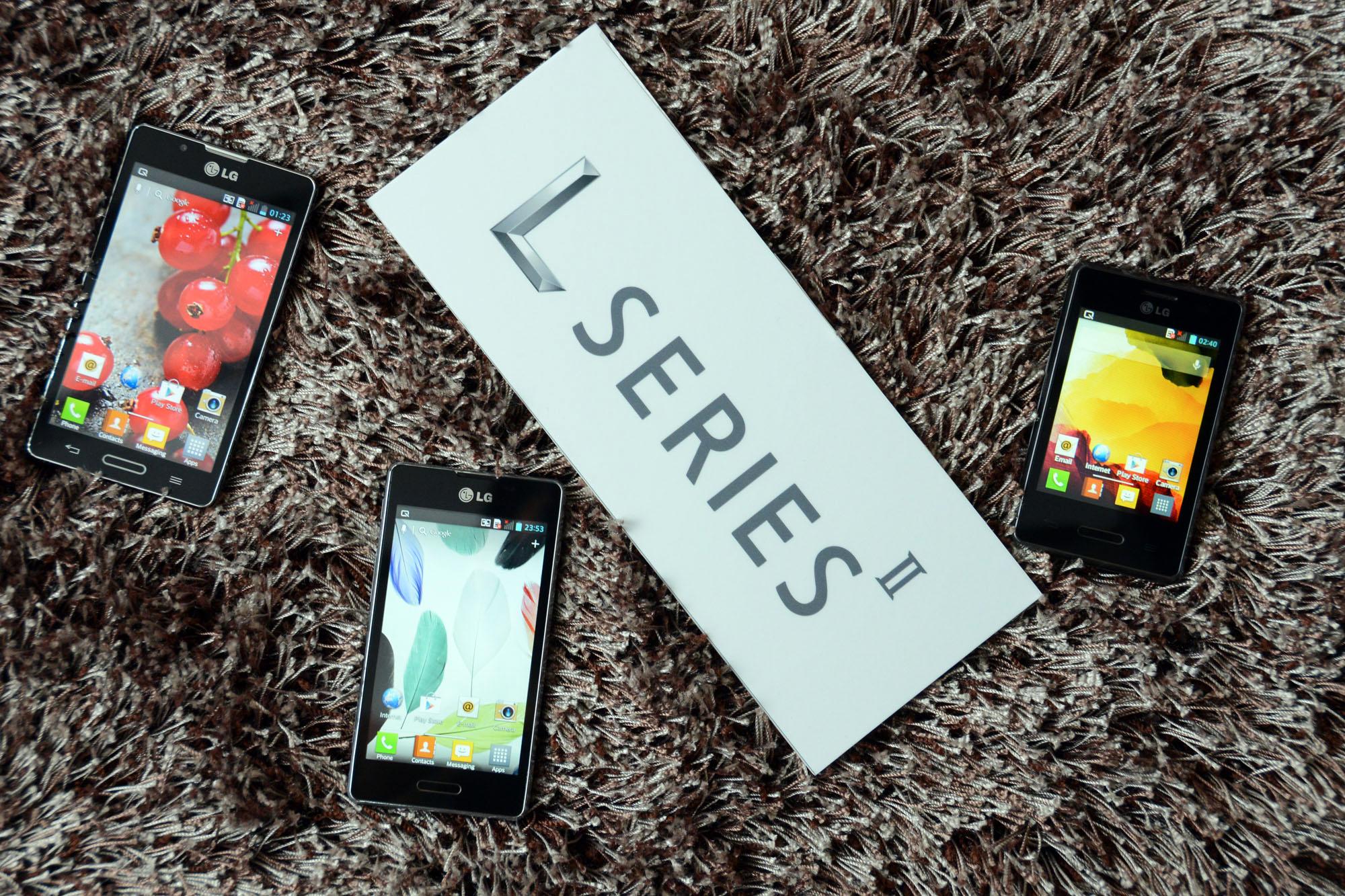 LG Optimus L3 II, L5 II og L7 II.Foto: LG