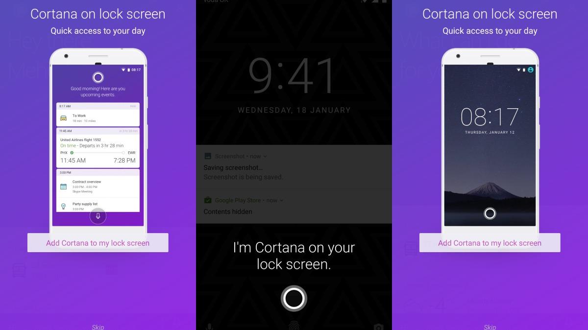 Snart kan du snakke med Cortana rett fra Android-låseskjermen din
