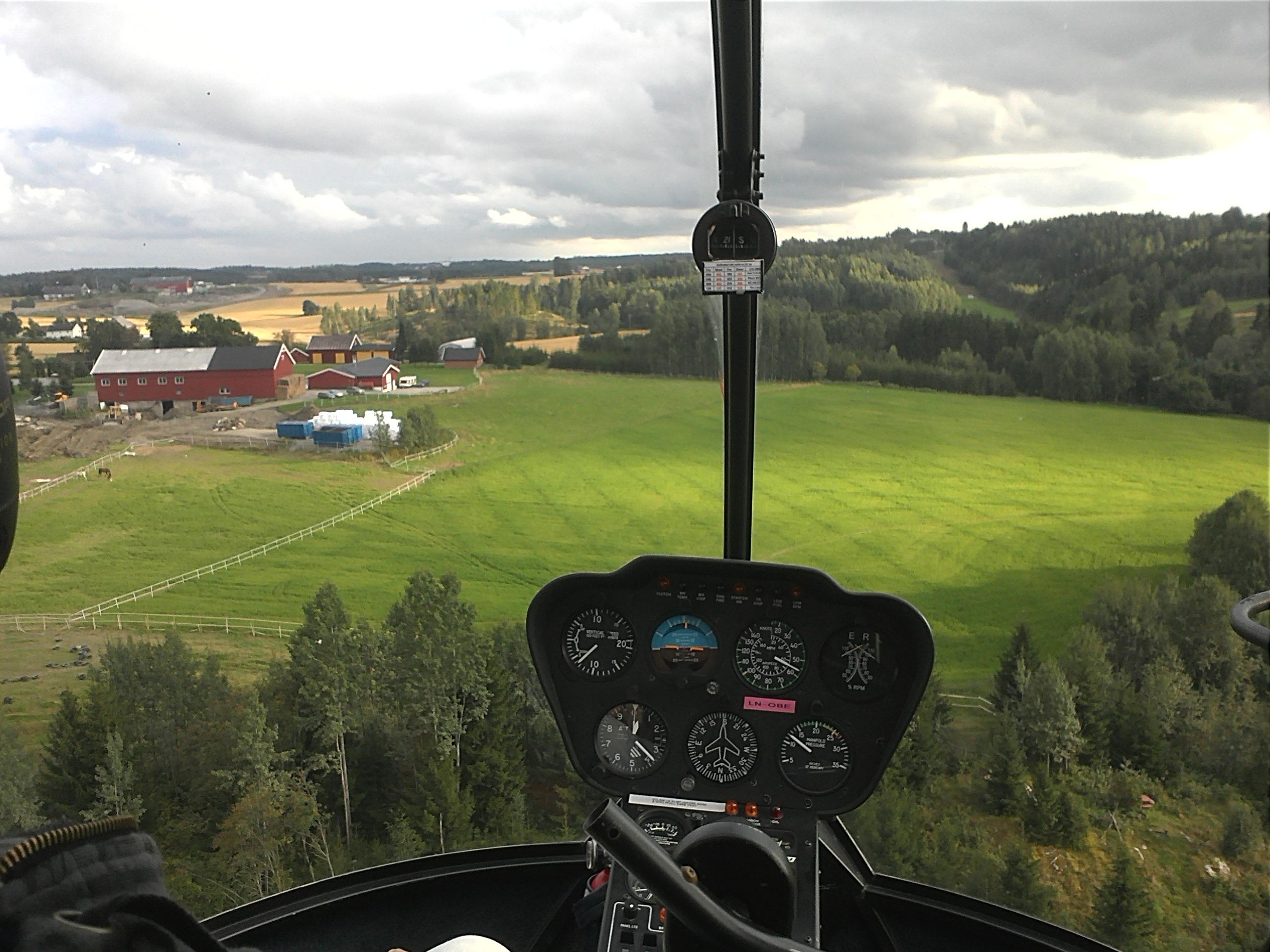 Utsikten fra helikopteret fanget med Optimus 3D - i 2D.