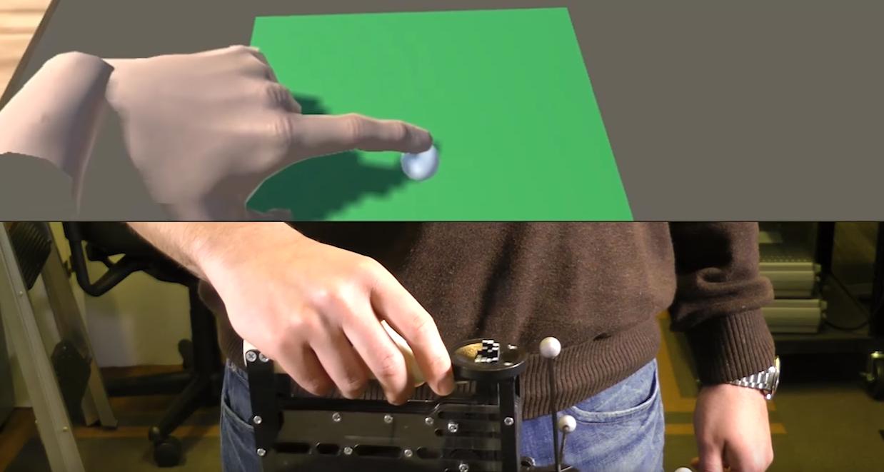TextureTouch bruker pinner som heves og senkes individuelt for å simulere en 3D-overflate.