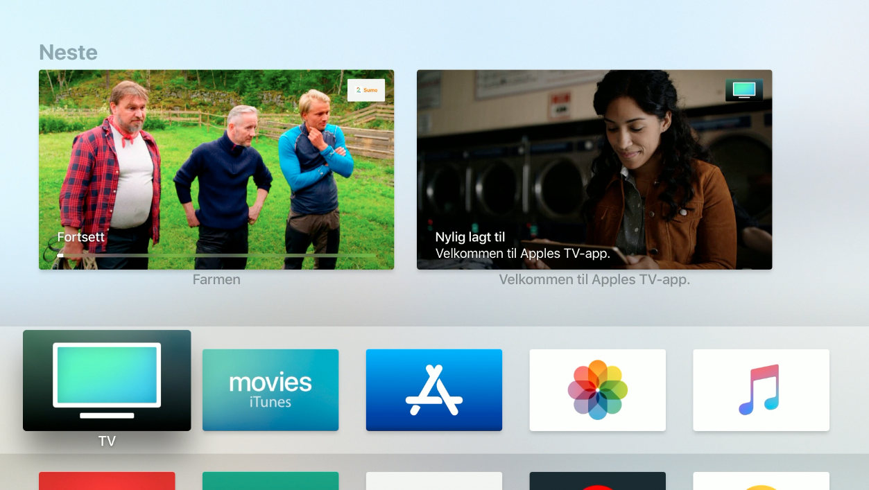 Når du har oppdatert Apple TV-en din til versjon 11.1, dukker det opp et eget TV-ikon.