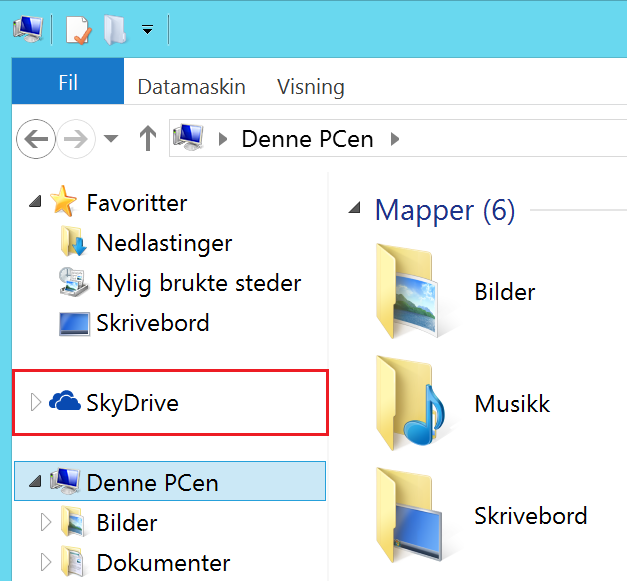 SkyDrive ligger der enten du bruker den eller ei.
