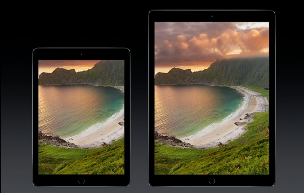 Slik ser iPad Pro sammenlignet med iPad Air 2.