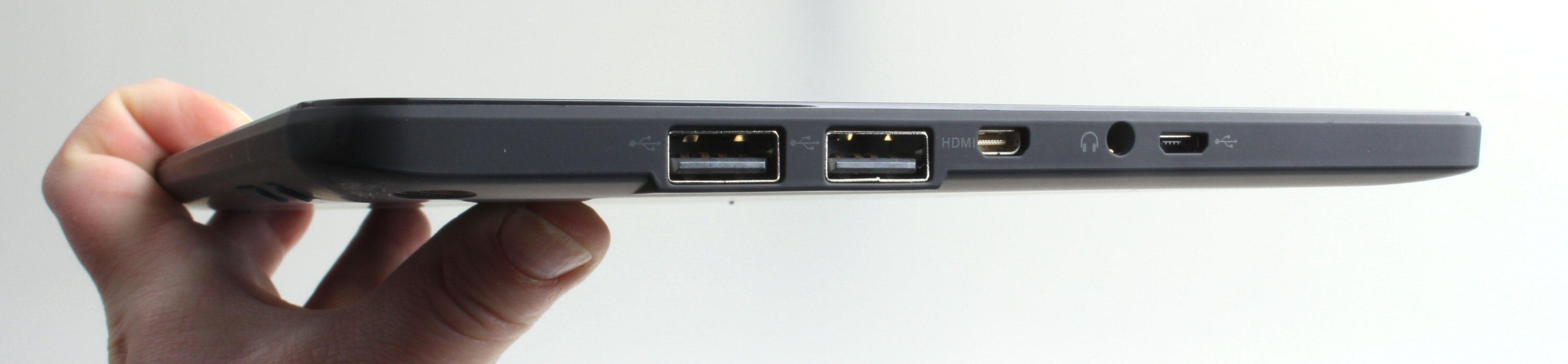 Vanlige USB-kontakter på brettdelen er det sjelden vi ser. Foto: Vegar Jansen, Tek.no