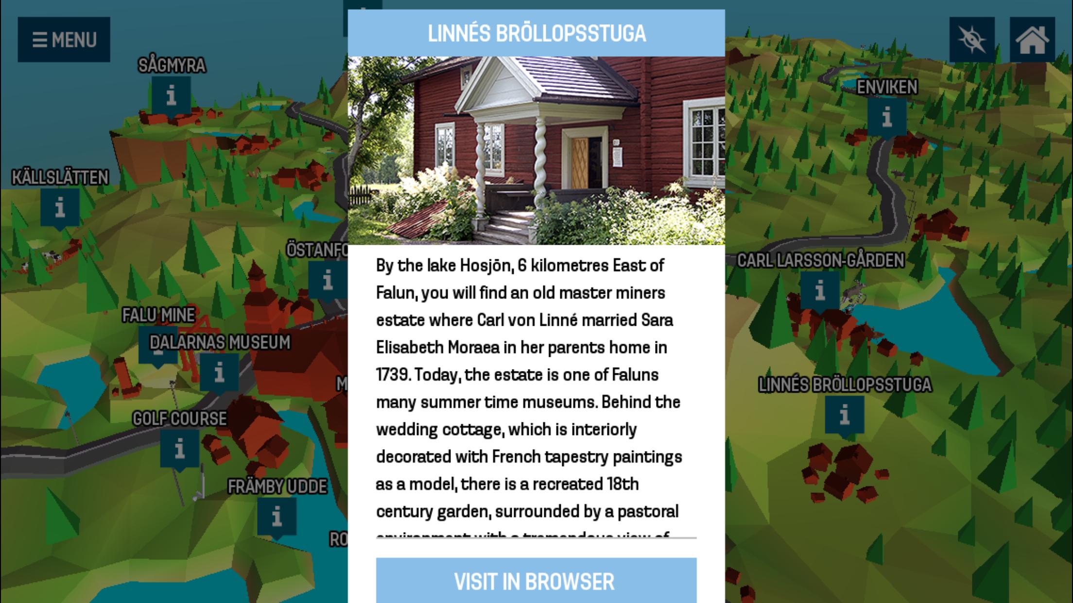 Appen har også noe for deg som bare er turist i Falun. Foto: Skjermdump