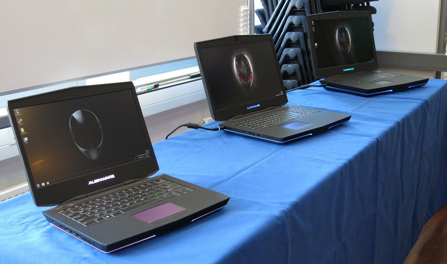 Fra venstre: Alienware 14, 17 og 18.Foto: Vegar Jansen, Hardware.no