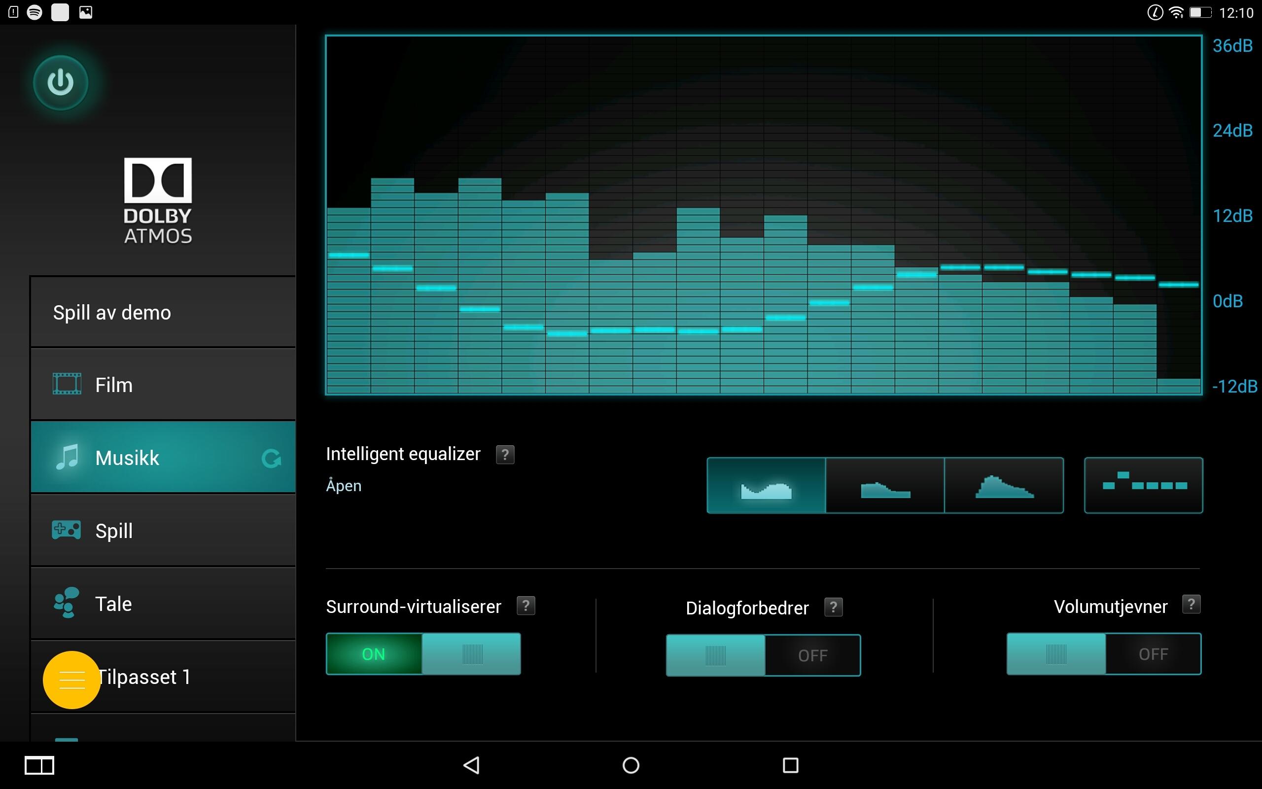 Fra Dolby-appen er det en enkel sak å finjustere lyden slik du vil ha den.