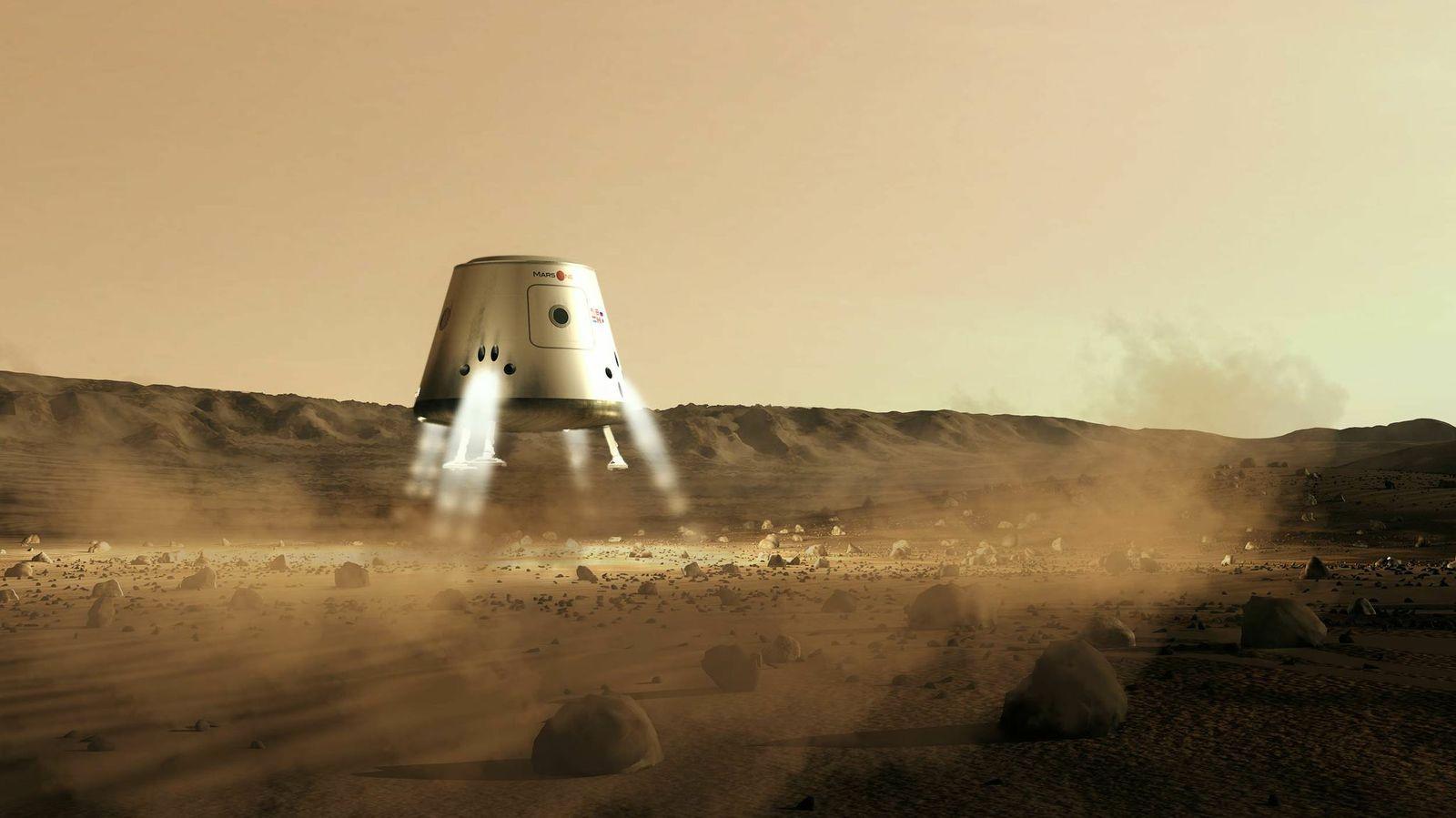 Kapsel går ned for landing.Foto: Mars One