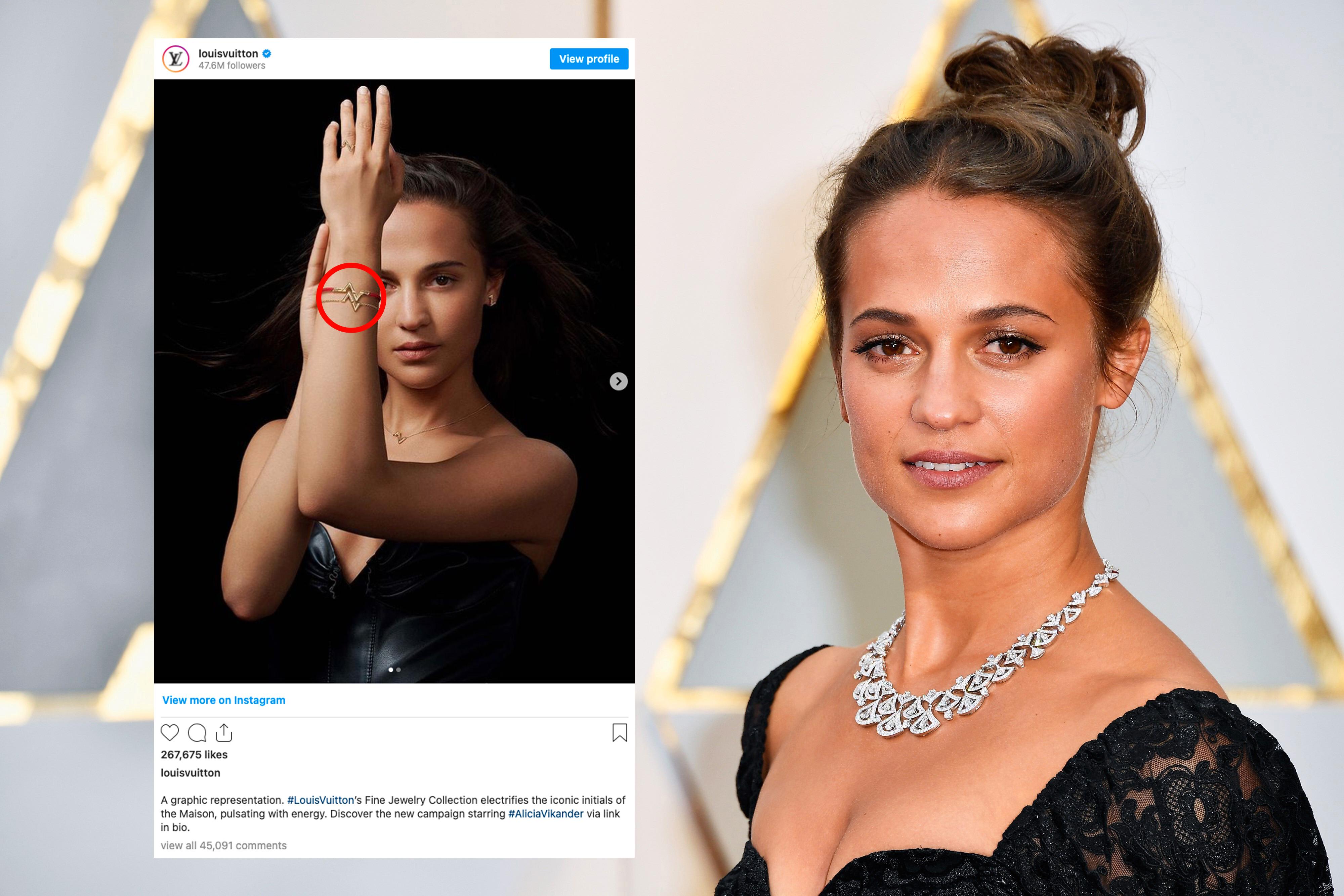 FRONTER KAMPANJE: Den svenske skuespilleren Alicia Vikander fronter luksusmotehusets nye smykkekolleksjon som nå får krass kritikk. 