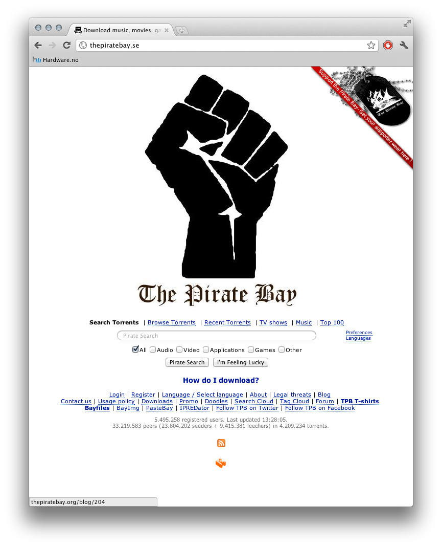 Pirate Bay fortsetter å være oppe, selv etter dommen er avgjort.