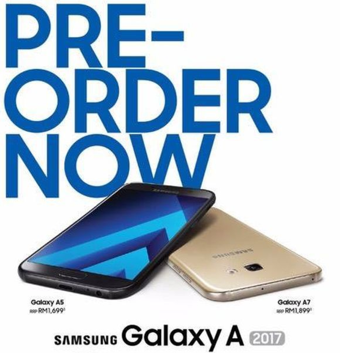 Her vises Galaxy A5 (2017) og Galaxy A7 (2017).