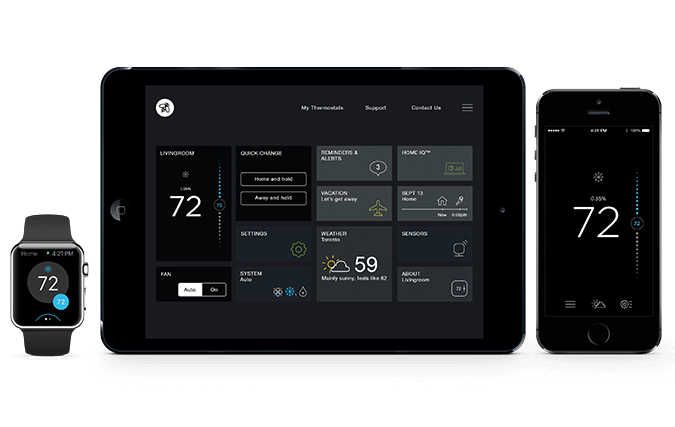 Ecobee3 kan styres med både iPhone, iPad og Apple Watch via en egen applikasjon. Foto: Ecobee