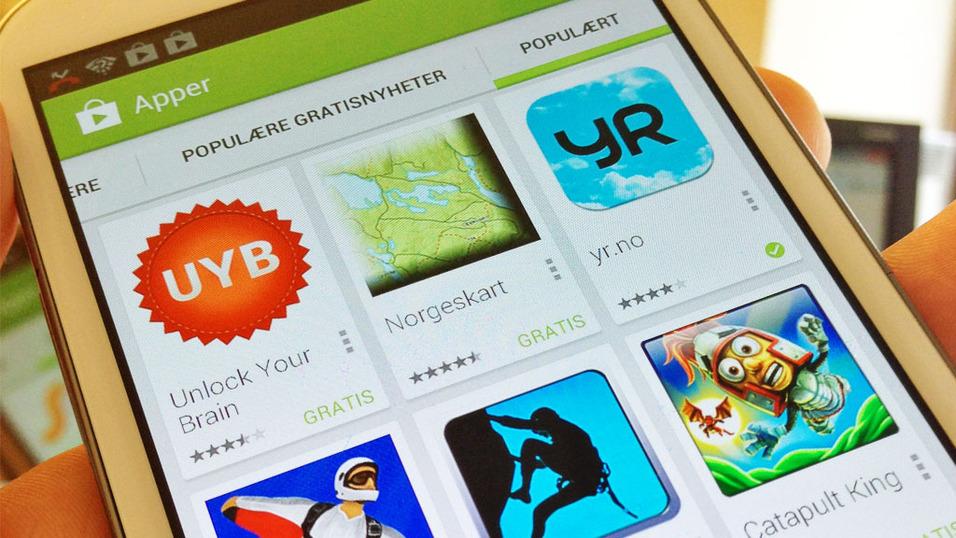 Google Play er en av mange appbutikker som er i drift i dag. Foto: Vegard Haugen, Tek.no