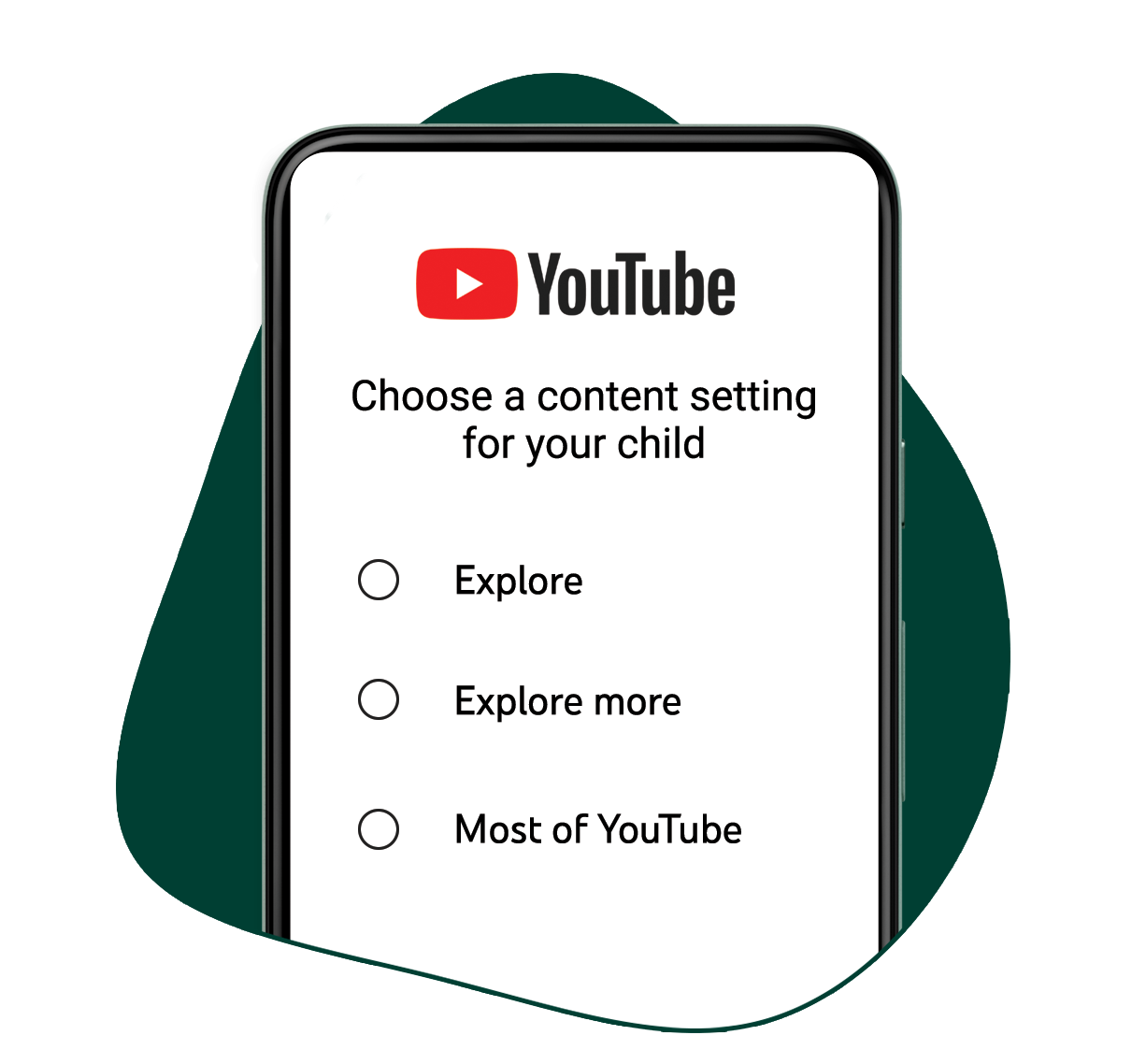 Slik skal de nye valgene se ut for voksne som setter opp YouTube-konto for barn.