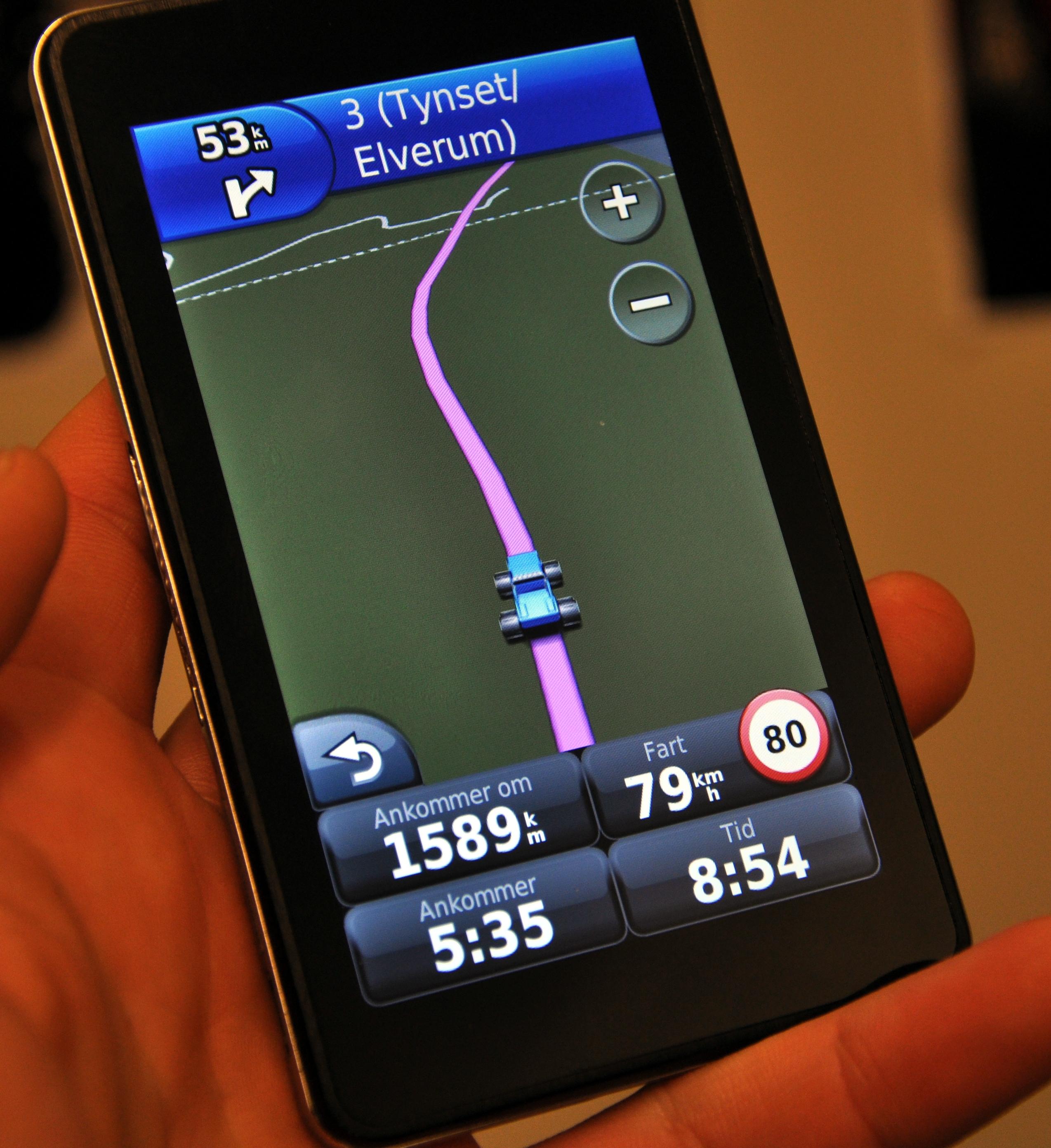 GPS-en kan også brukes vertikalt.