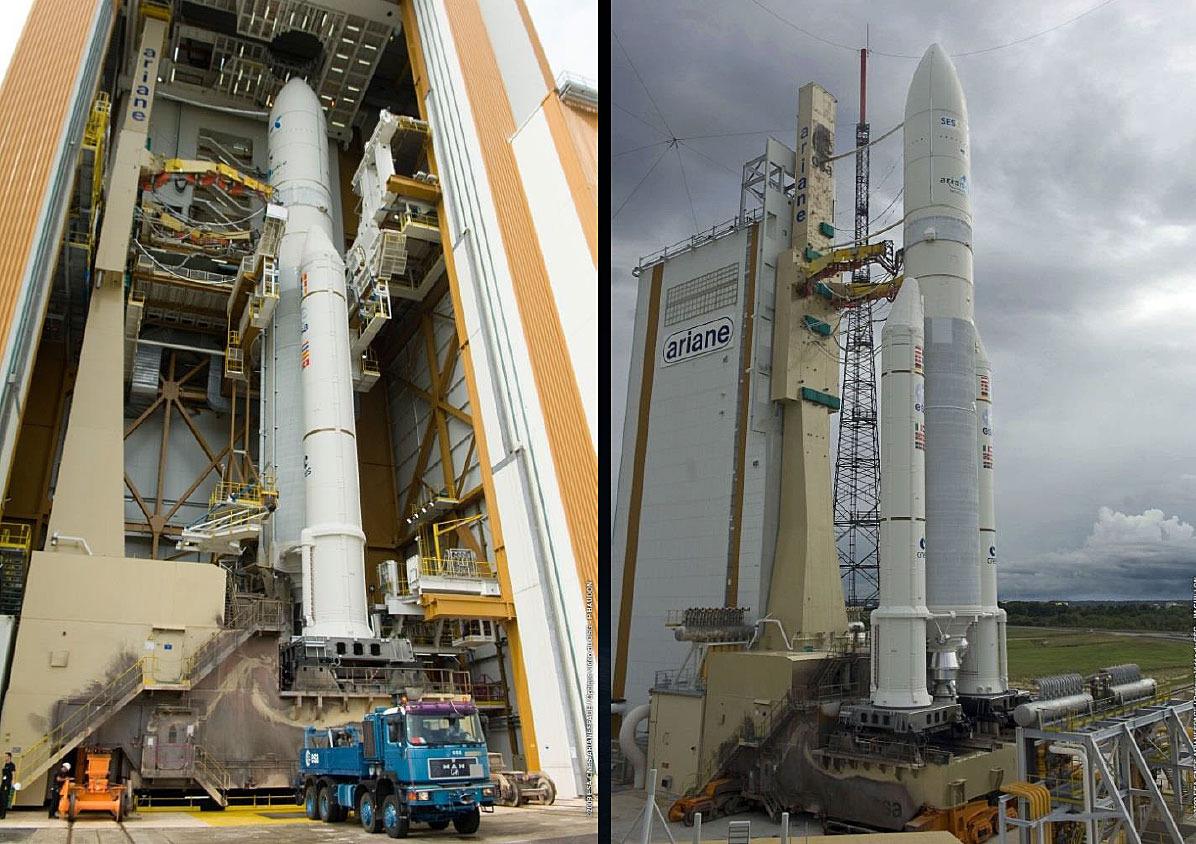Ariane 5-raketten er omlag 60 meter høy. Foto: Telenor
