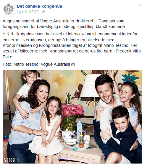 Hele familien: Kronprinsparet sammen med deres fire barn. Foto: Skjermdump Facebook
