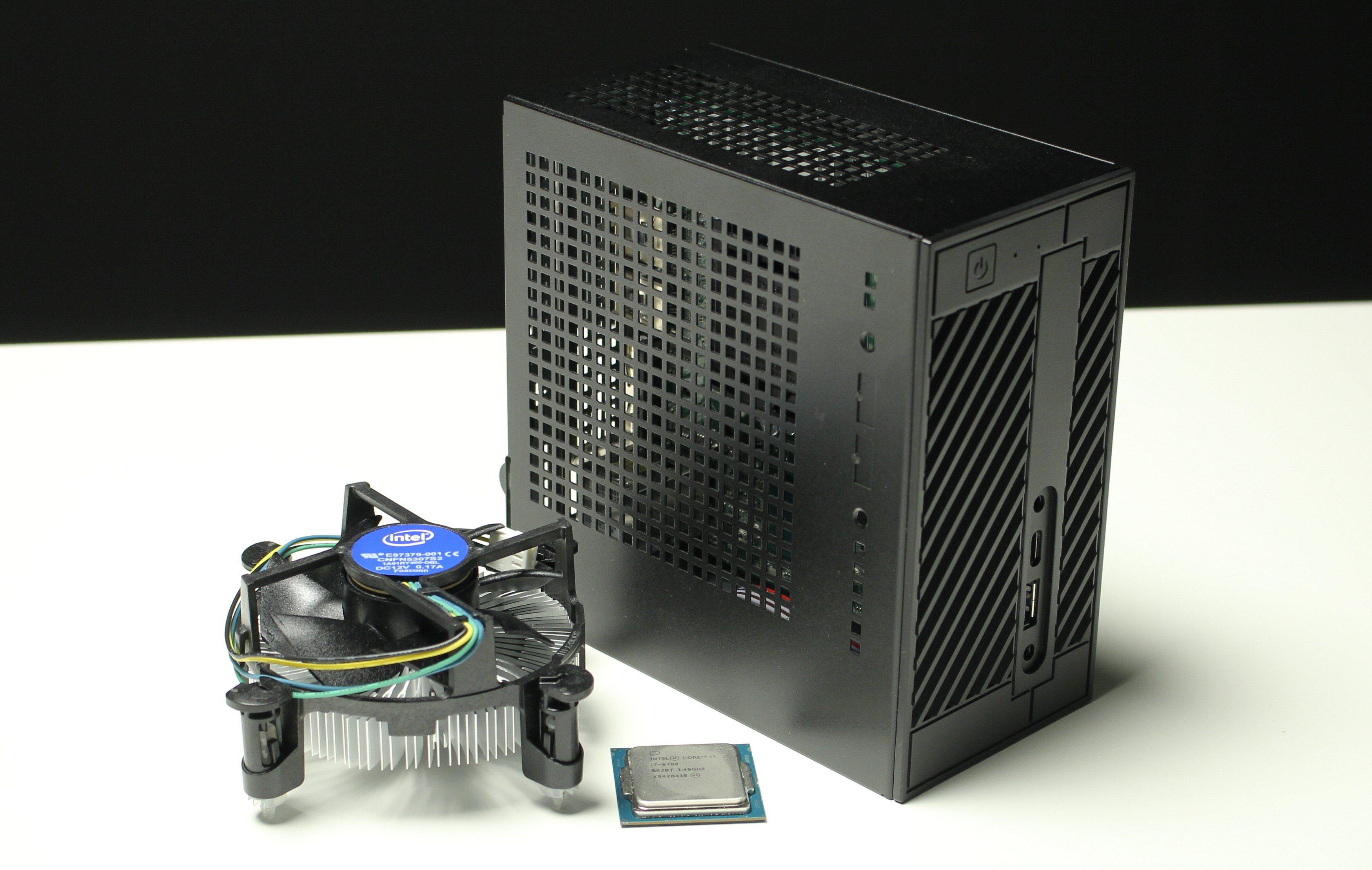 ASRock DeskMini 110 tar i bruk standardkjøleren som følger med de fleste Intel Skylake- og Kaby Lake-prosessorer.