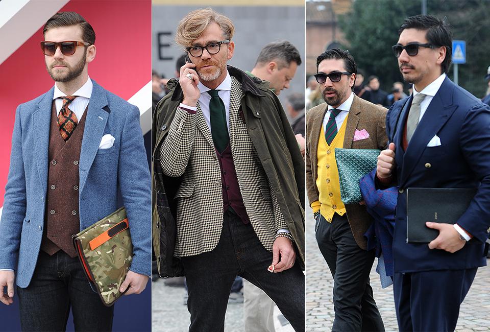 GJENNOMFØRT: Ingenting er overlatt til tilfeldighetene når motebransjens best kledde menn samles i Firenze. Foto: Getty Images