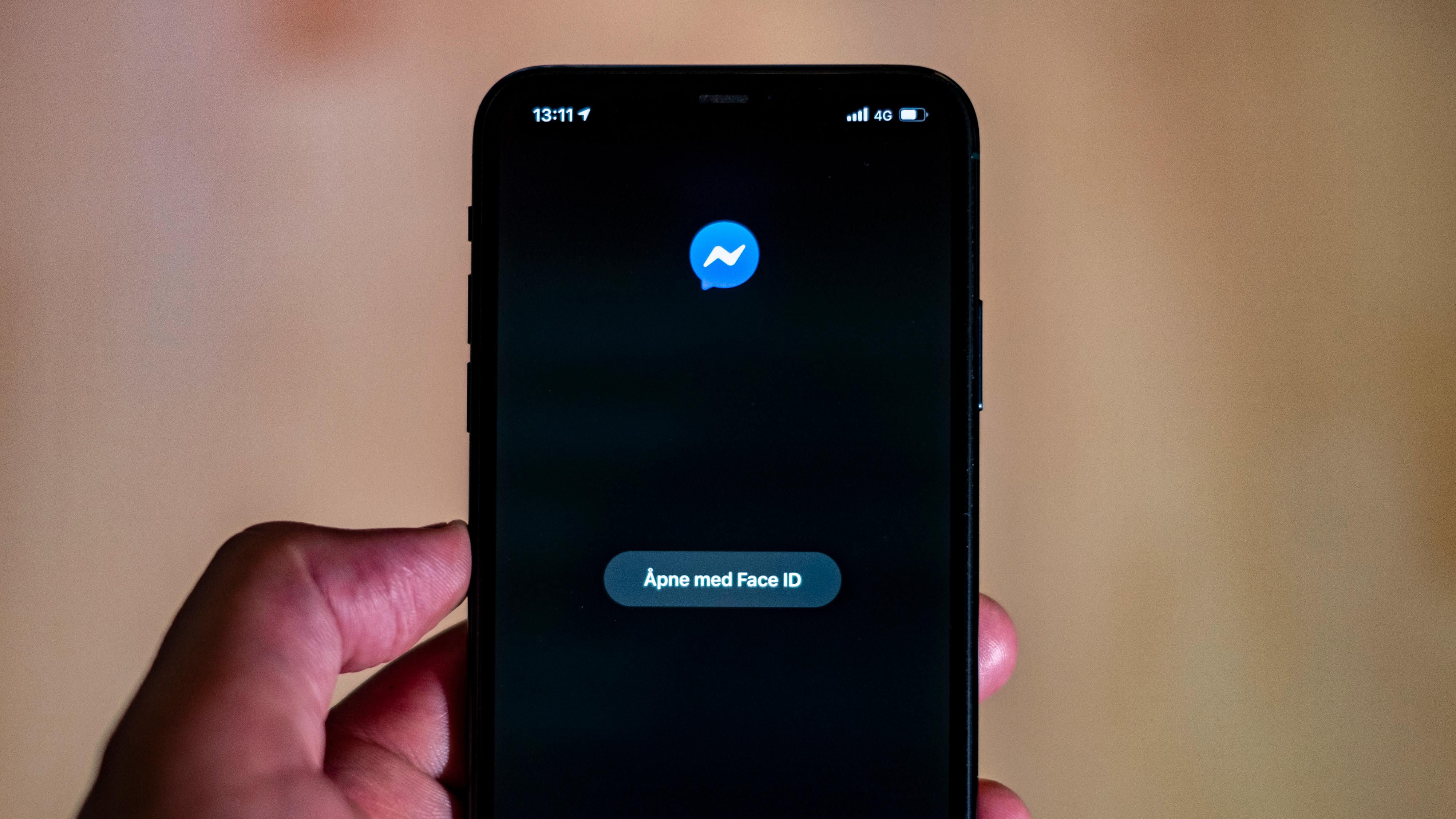 Messenger på iPhone får ansiktslås