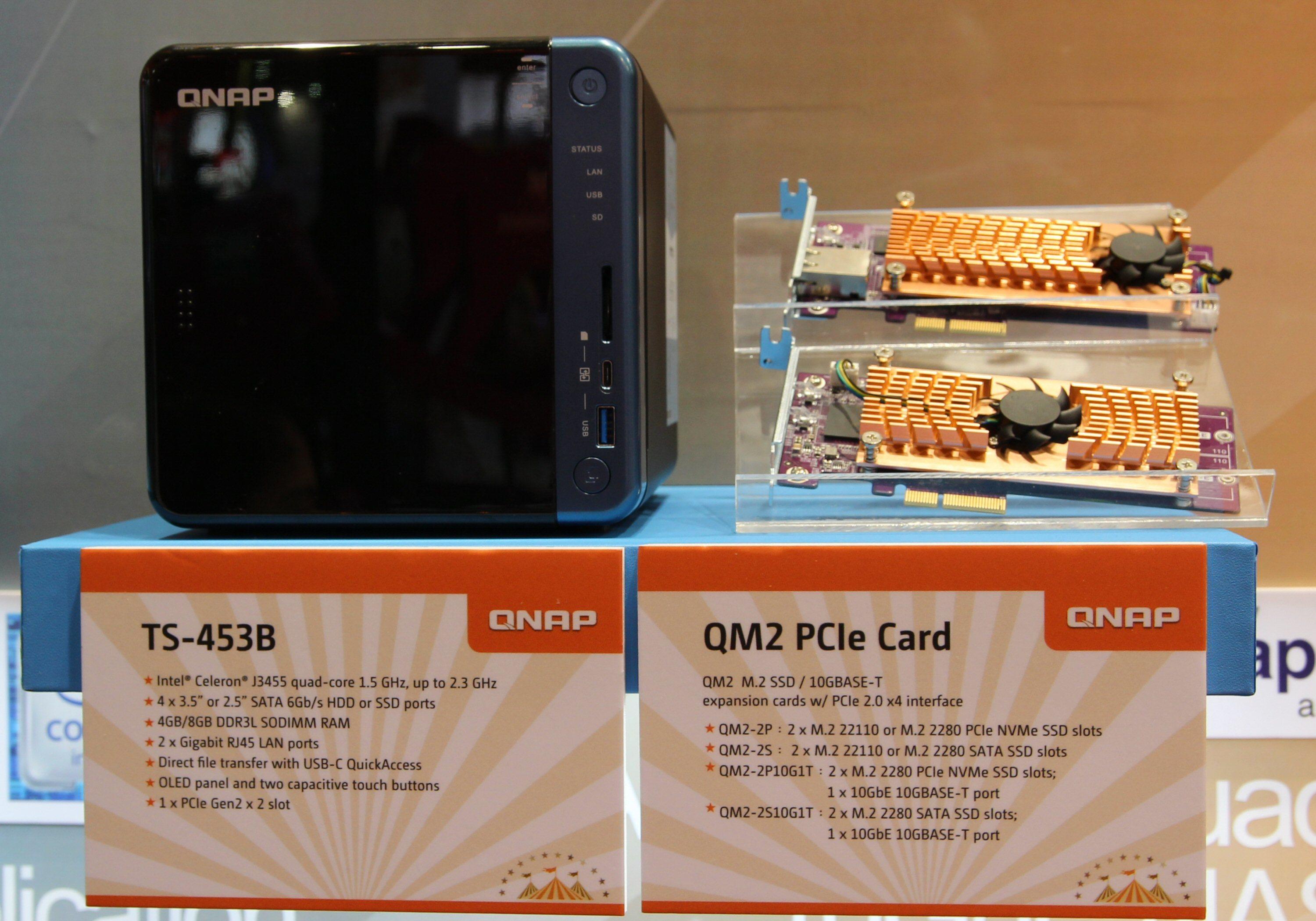Qnap TS-453B har plass til et PCIe-kort.