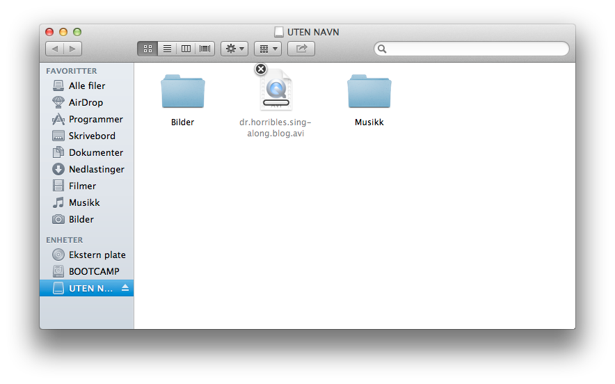 I OS X er det også lett å se feil på filene.