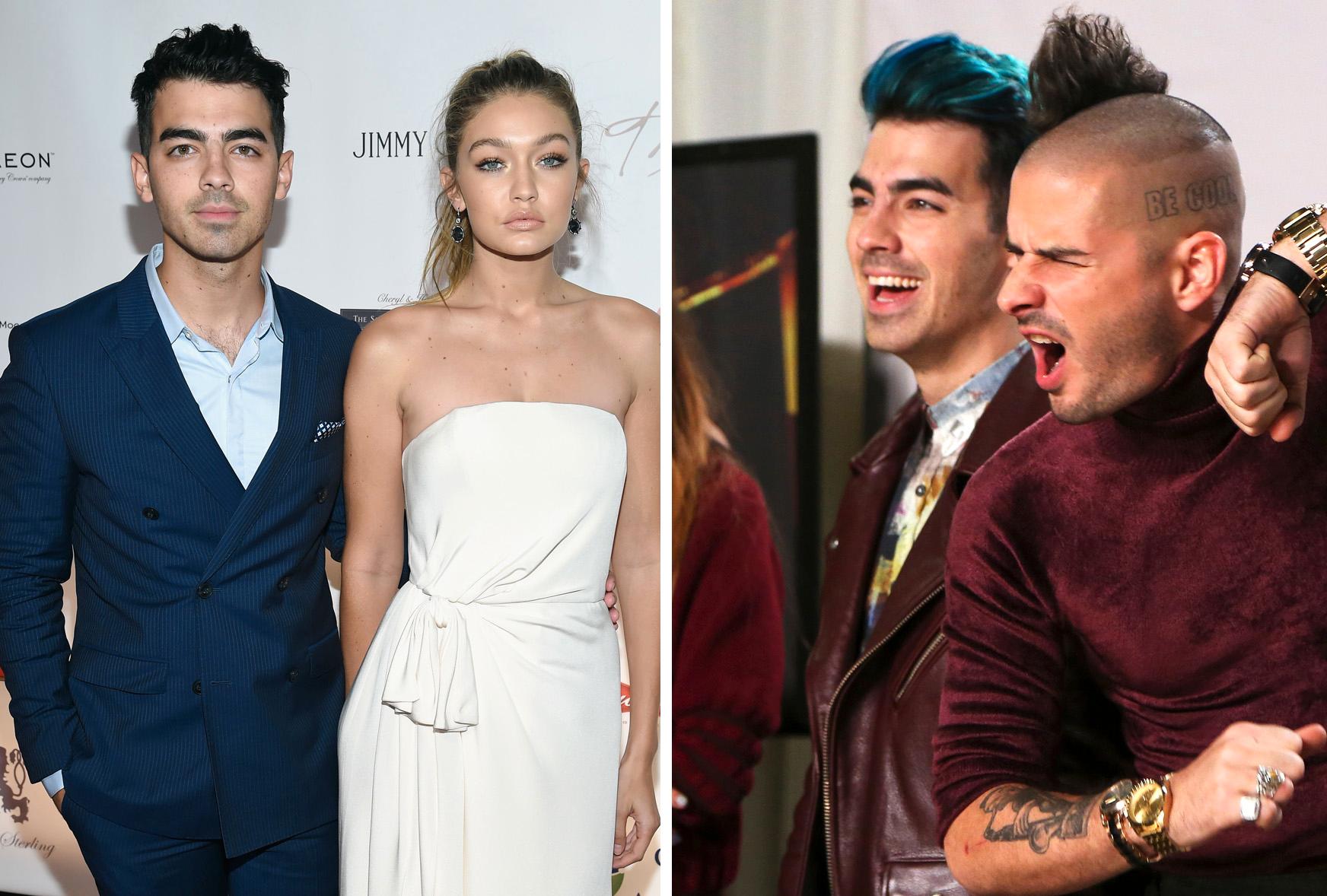 NY FARGE: Gigi Hadid datet Joe Jonas i 2015. Kort tid etter at de gikk fra hverandre farget Jonas håret grønt.